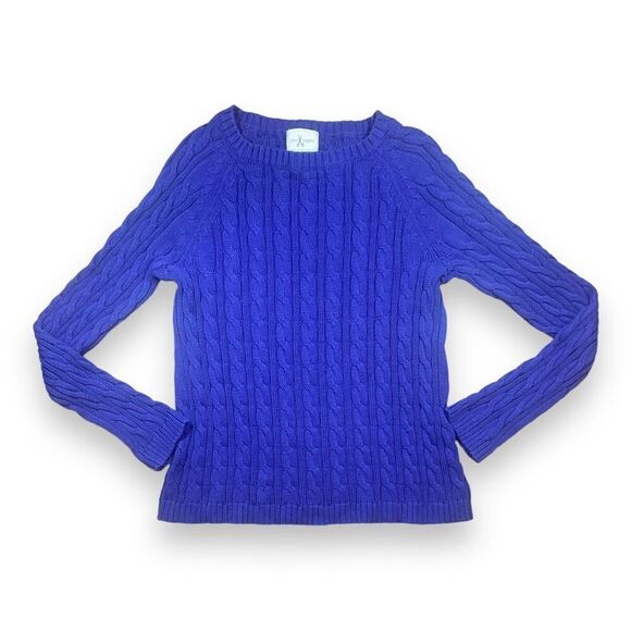 Pen Sissors Paper Cable Knit Sweater Sz XL - Picture 2 of 11